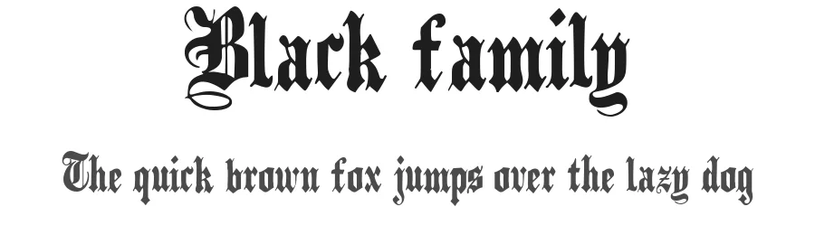 Black family by Paul Lloyd — Blackletter Font