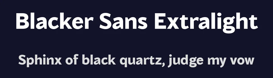 Blacker Sans Extralight by Zetafonts — Sans Serif Font — thumbnail 2