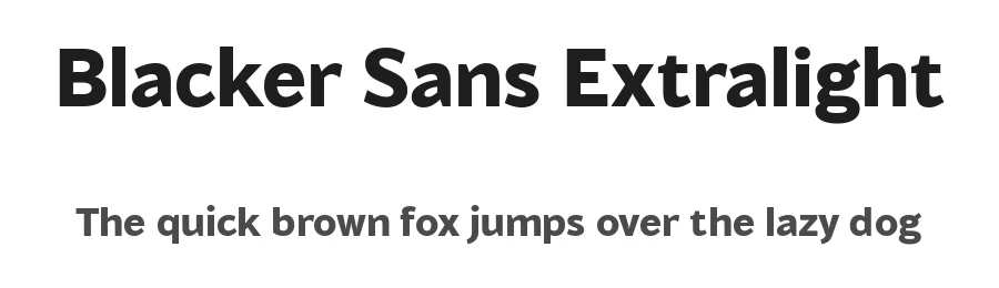 Blacker Sans Extralight by Zetafonts — Sans Serif Font