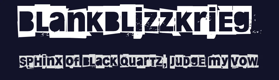 Blankblizzkrieg by Juha Korhonen — Decorative Font — thumbnail 2