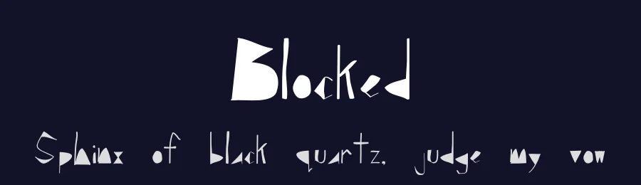 Blocked by Pamela Batac — Decorative Font — thumbnail 2