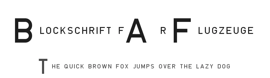 Blockschrift für Flugzeuge by Ronnie Olsthoorn — Sans Serif Font