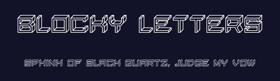 Blocky Letters by Vladimir Nikolic — Display Font — thumbnail 2