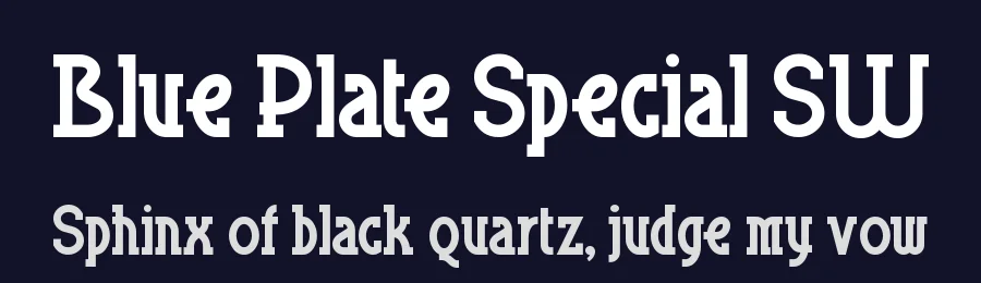 Blue Plate Special SW by Nick's Fonts — Decorative Font — thumbnail 2