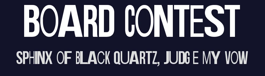 Board Contest — Sans Serif Font — thumbnail 2