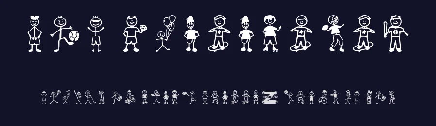 Boy Characters by D3 — Dingbats Font — thumbnail 2