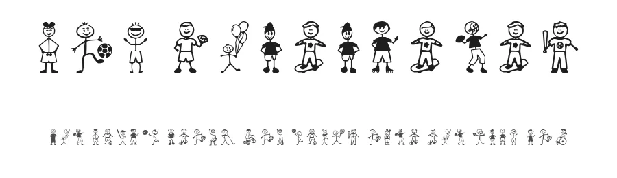 Boy Characters by D3 — Dingbats Font