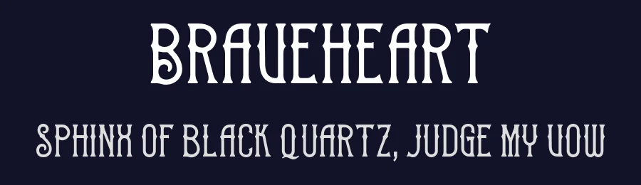 Braveheart by Arthy — Decorative Font — thumbnail 2