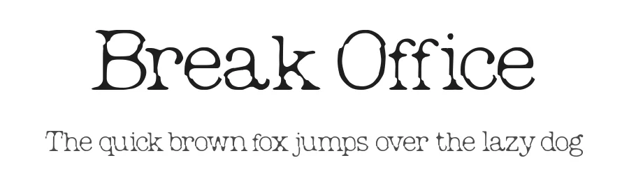 Break Office by Woodcutter — Decorative Font