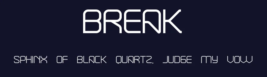 Break by onezero — Display Font — thumbnail 2