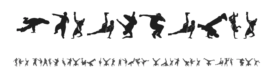 Breakdance by Woodcutter — Dingbats Font