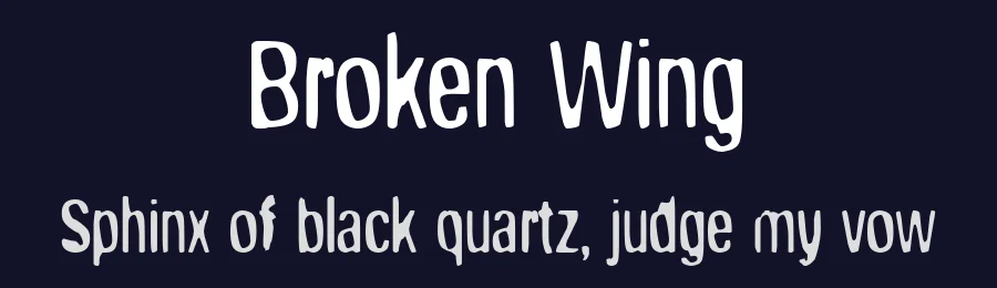 Broken Wing by ChannelZero — Decorative Font — thumbnail 2