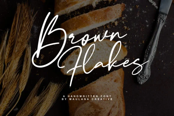 Brown Flakes Font by Maulana Creative — Script Handwritten Font