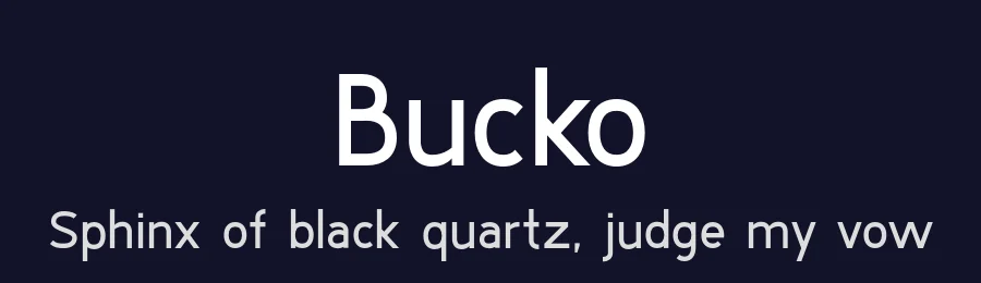 Bucko by George Buxton — Sans Serif Font — thumbnail 2