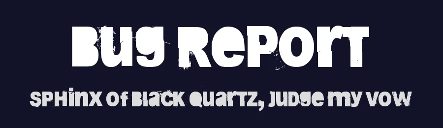 Bug Report by Juha Korhonen — Decorative Font — thumbnail 2