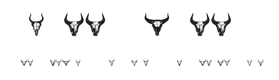 Bull Skulls by Vladimir Nikolic — Dingbats Font