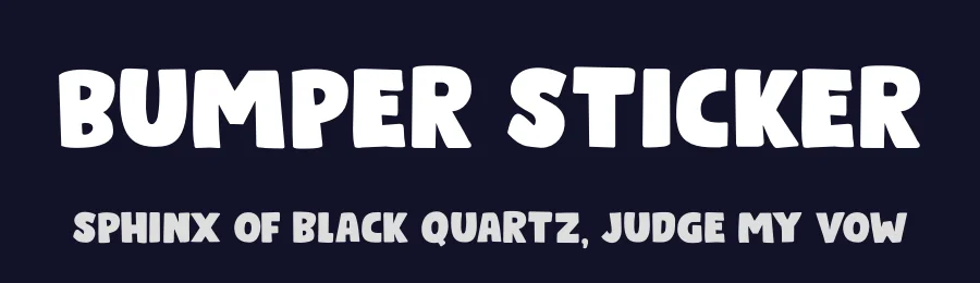 Bumper Sticker by Hanoded — Decorative Font — thumbnail 2