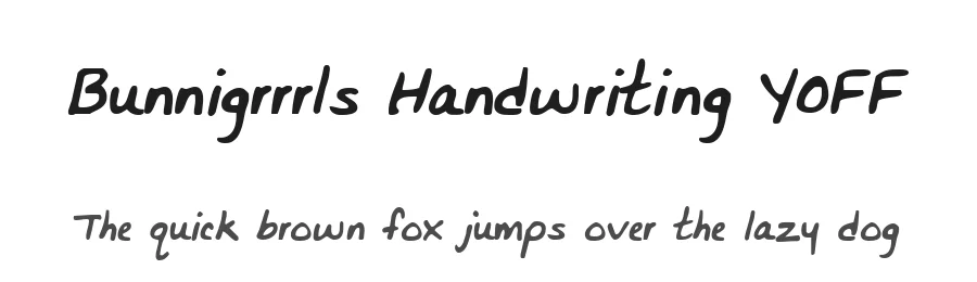 Bunnigrrrls Handwriting YOFF