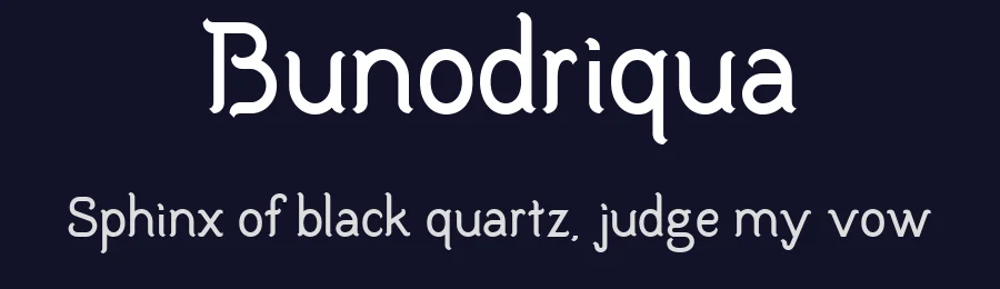 Bunodriqua by Matteo Marco Milazzo — Sans Serif Font — thumbnail 2