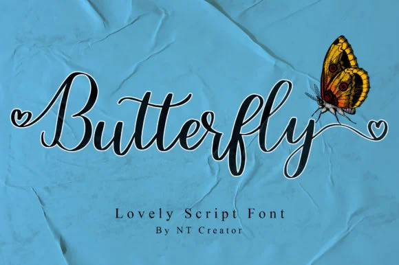 Butterfly Font by najmustsaqib.creator by najmustsaqib.creator — Script Handwritten Font