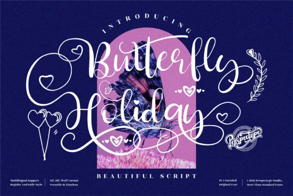 Butterfly Holiday Font by Perspectype — Script Handwritten Font
