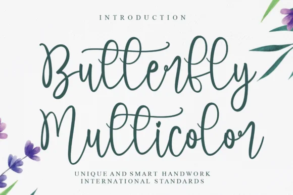 Butterfly Multicolor Font by Misterletter.co — Script Handwritten Font