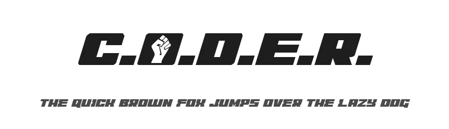 C.O.D.E.R. by Iconian Fonts — Display Font