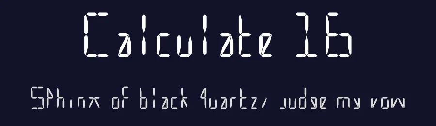 Calculate 16 by Benjamin Blåholtz — Display Font — thumbnail 2