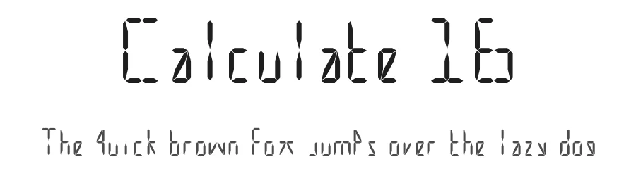 Calculate 16 by Benjamin Blåholtz — Display Font