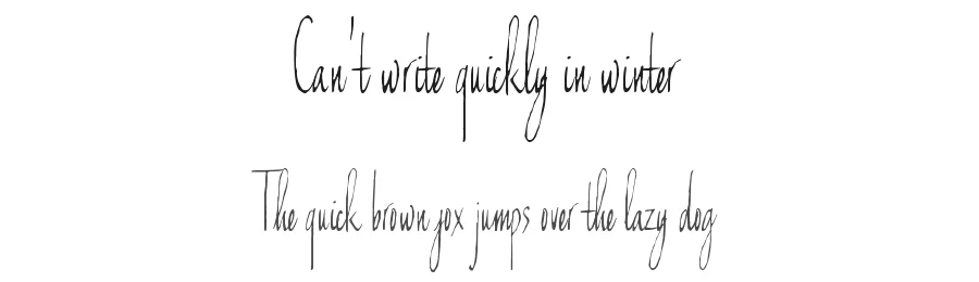 Can't write quickly in winter