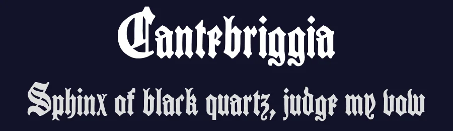 Cantebriggia by Paul Lloyd — Blackletter Font — thumbnail 2