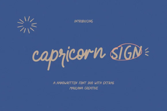 Capricorn Sign Font by Maulana Creative — Script Handwritten Font