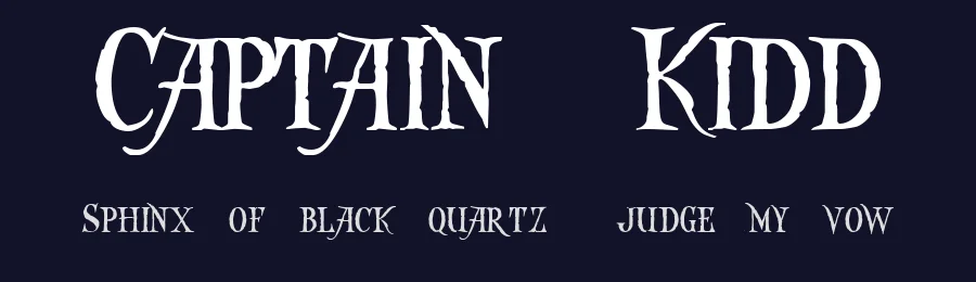 Captain Kidd by The Scriptorium — Decorative Font — thumbnail 2