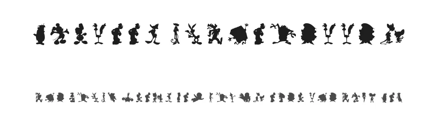 Cartoon Silhouettes by D3 — Dingbats Font