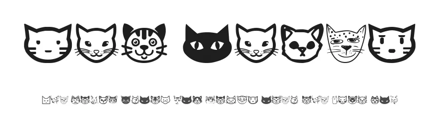 Cat Faces by Woodcutter β Dingbats Font