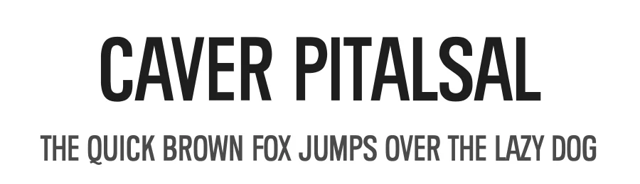 Caver Pitalsal by Juha Korhonen — Sans Serif Font