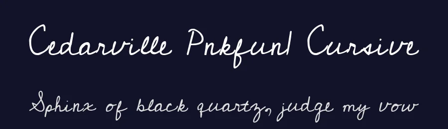Cedarville Pnkfun1 Cursive by Kimberly Geswein — Script Handwritten Font — thumbnail 2