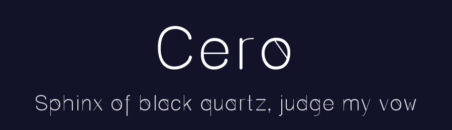 Cero by Enrique Samperio — Sans Serif Font — thumbnail 2