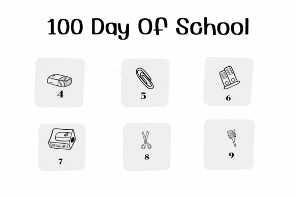 100 Day of School by Ketsarin — Dingbats Font — thumbnail 4