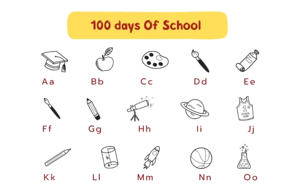 100 Days of School by Pui Art — Dingbats Font — thumbnail 2