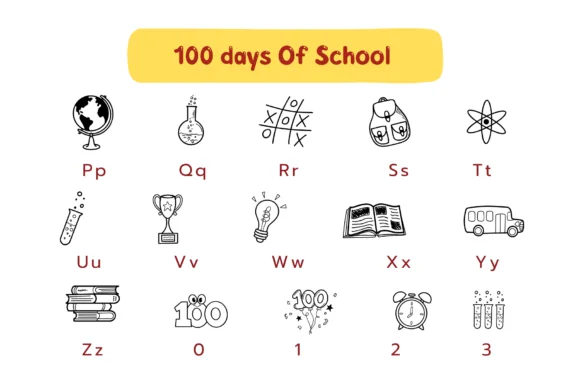 100 Days of School by Pui Art — Dingbats Font — thumbnail 3
