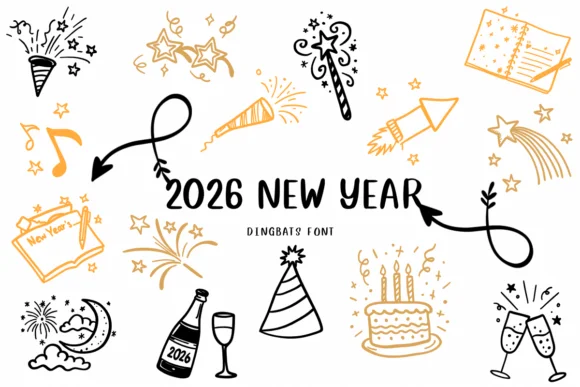 2026 New Year by CHANOK — Dingbats Font