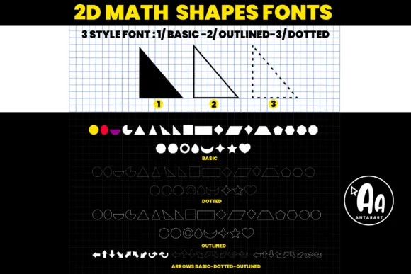 Abcd Ref 2d Shapes Outlined by AntarArt — Dingbats Font