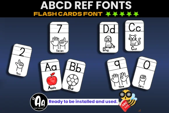 Abcd Ref Flash Cards&nbsp; by AntarArt — Dingbats Font
