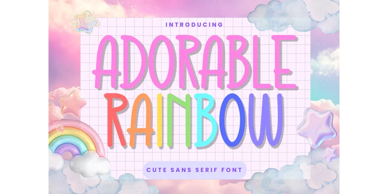 Adorable Rainbow Font by Letterayu — Sans Serif Font