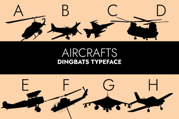 Aircrafts Silhouettes by Minimalistartstudio — Dingbats Font