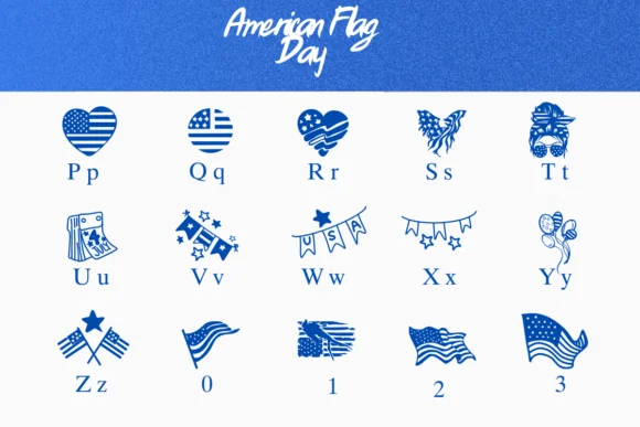 American Flag Day by Nongyao — Dingbats Font — thumbnail 3