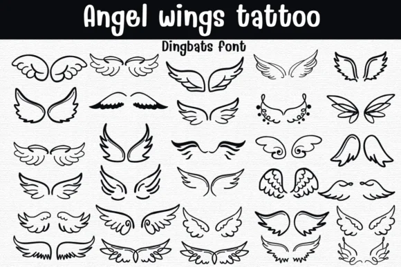 Angel Wings Tattoo by Sontaya — Dingbats Font