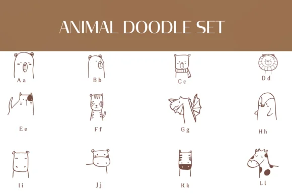 Animal Doodle Set by Heartcraft Atelier — Dingbats Font — thumbnail 2