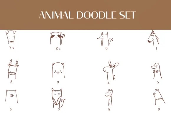 Animal Doodle Set by Heartcraft Atelier — Dingbats Font — thumbnail 4